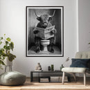 Funny Bathroom Canvas Wall Art, Texas Longhorn on Toilet by MyGreatCanvas | Canvas Wall Art Prints | Photo Prints & Wall Decor