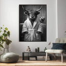 Funny Bathroom Wall Art Canvas Print, Highland Cow in by MyGreatCanvas | Canvas Wall Art Prints | Photo Prints & Wall Decor