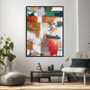 Blue Teal Abstract Canvas Wall Art, Modern Textured Painting Print, Navy Orange White Contemporary Art, Neutral Living Room Decor, Office Art by MyGreatCanvas | Canvas Wall Art Prints | Photo Prints & Wall Decor