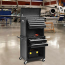 6-Drawer Tool Chest with Heightening Cabinet-Black