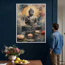Serene Buddha with Lotus Flowers | Tranquil Meditation Art | by MyGreatCanvas | Canvas Wall Art Prints | Photo Prints & Wall Decor