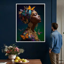 Butterfly Crown Gold Woman Portrait — Monarch Queen Canvas by MyGreatCanvas | Canvas Wall Art Prints | Photo Prints & Wall Decor