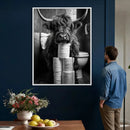 Highland Cow Toilet Paper Canvas Wall Art, Funny Bathroom by MyGreatCanvas | Canvas Wall Art Prints | Photo Prints & Wall Decor