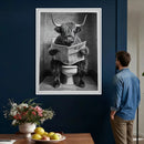 Funny Bathroom Canvas Wall Art, Texas Longhorn on Toilet by MyGreatCanvas | Canvas Wall Art Prints | Photo Prints & Wall Decor
