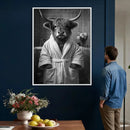 Funny Bathroom Wall Art Canvas Print, Highland Cow in by MyGreatCanvas | Canvas Wall Art Prints | Photo Prints & Wall Decor