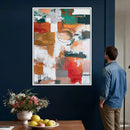 Blue Teal Abstract Canvas Wall Art, Modern Textured Painting Print, Navy Orange White Contemporary Art, Neutral Living Room Decor, Office Art by MyGreatCanvas | Canvas Wall Art Prints | Photo Prints & Wall Decor