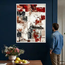 Blue Teal Abstract Canvas Wall Art, Modern Textured Painting Print, Navy Orange White Contemporary Art, Neutral Living Room Decor, Office Art by MyGreatCanvas | Canvas Wall Art Prints | Photo Prints & Wall Decor
