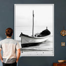 Minimal Boat Wall Art Canvas Print – Black and White Coastal by MyGreatCanvas | Canvas Wall Art Prints | Photo Prints & Wall Decor