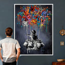 Banksy Inspired Boy Swing Wall Art Canvas Print by MyGreatCanvas | Canvas Wall Art Prints | Photo Prints & Wall Decor
