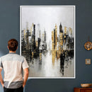 Abstract New York Wall Art Canvas Print, Gold Black Modern by MyGreatCanvas | Canvas Wall Art Prints | Photo Prints & Wall Decor