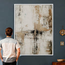 Neutral Abstract Wall Art Canvas Print, Beige Black Textured by MyGreatCanvas | Canvas Wall Art Prints | Photo Prints & Wall Decor