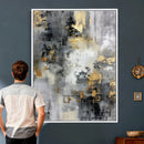 Gray Gold Abstract Wall Art Canvas Print, Textured Modern by MyGreatCanvas | Canvas Wall Art Prints | Photo Prints & Wall Decor