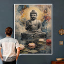 Serene Buddha with Lotus Flowers | Tranquil Meditation Art | by MyGreatCanvas | Canvas Wall Art Prints | Photo Prints & Wall Decor