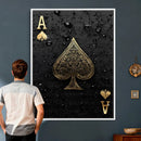 Ace of Spades Wall Art Canvas Print – Black and Gold Playing by MyGreatCanvas | Canvas Wall Art Prints | Photo Prints & Wall Decor