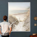 Coastal Beach Path Wall Art Canvas Print – Neutral Ocean by MyGreatCanvas | Canvas Wall Art Prints | Photo Prints & Wall Decor