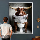 Texas Longhorn Cow Toilet Paper Canvas Wall Art, Funny by MyGreatCanvas | Canvas Wall Art Prints | Photo Prints & Wall Decor