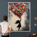 Banksy Street Art Canvas Wall Art, Girl Heart Balloons by MyGreatCanvas | Canvas Wall Art Prints | Photo Prints & Wall Decor