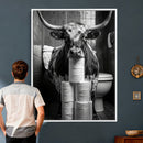 Texas Longhorn Cow Toilet Paper Canvas Wall Art, Funny by MyGreatCanvas | Canvas Wall Art Prints | Photo Prints & Wall Decor