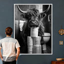 Highland Cow Toilet Paper Canvas Wall Art, Funny Bathroom by MyGreatCanvas | Canvas Wall Art Prints | Photo Prints & Wall Decor