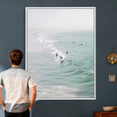 Surfers on Waves Canvas Wall Art, Aerial Ocean Photography by MyGreatCanvas | Canvas Wall Art Prints | Photo Prints & Wall Decor