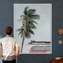 VW Van Palm Tree Canvas Wall Art, Pink Camper Surfboards by MyGreatCanvas | Canvas Wall Art Prints | Photo Prints & Wall Decor
