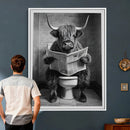 Funny Bathroom Canvas Wall Art, Texas Longhorn on Toilet by MyGreatCanvas | Canvas Wall Art Prints | Photo Prints & Wall Decor