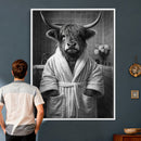 Funny Bathroom Wall Art Canvas Print, Highland Cow in by MyGreatCanvas | Canvas Wall Art Prints | Photo Prints & Wall Decor