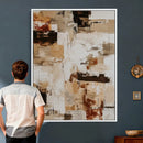 Blue Teal Abstract Canvas Wall Art, Modern Textured Painting Print, Navy Orange White Contemporary Art, Neutral Living Room Decor, Office Art by MyGreatCanvas | Canvas Wall Art Prints | Photo Prints & Wall Decor