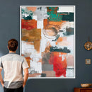 Blue Teal Abstract Canvas Wall Art, Modern Textured Painting Print, Navy Orange White Contemporary Art, Neutral Living Room Decor, Office Art by MyGreatCanvas | Canvas Wall Art Prints | Photo Prints & Wall Decor