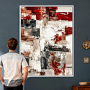 Blue Teal Abstract Canvas Wall Art, Modern Textured Painting Print, Navy Orange White Contemporary Art, Neutral Living Room Decor, Office Art by MyGreatCanvas | Canvas Wall Art Prints | Photo Prints & Wall Decor