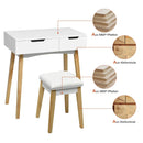 Wooden Vanity Table with Flip Top Mirror and Cushioned Stool by LJGDeals
