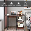 Rolling Folding Computer Desk with Storage Shelves by LJGDeals
