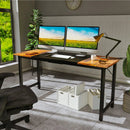 63 Inch Modern Splice Computer Desk with Heavy Duty Steel Frame by LJGDeals