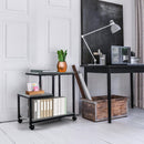3-Tier Side Table with Storage and Universal Casters for Living Room and Bedroom-Black by LJGDeals