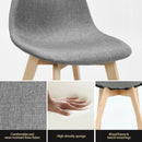 2 Pieces Modern Dining Chair Set with Wood Legs and Fabric Cushion Seat by LJGDeals