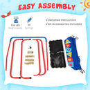 36 Inch Kids Indoor Outdoor Square Trampoline with Foamed Handrail-Blue by LJGDeals
