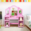 Kids Tri Folding Mirror Makeup Dressing Vanity Table Set by LJGDeals