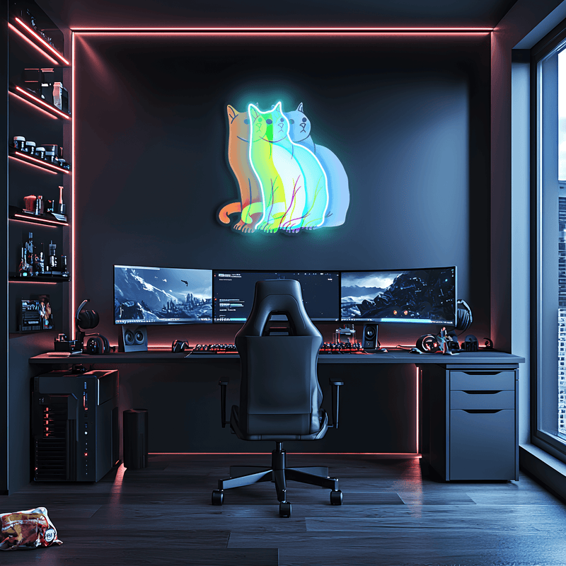 Tyrannical Cat Uv Print Neon Art, Cat Uv Print Neon Sign, Neon Light,Neon Wall Art, Neon Sign,Neon Light Sign, Neon Gifts, Gift for Her