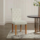 2 Pieces Tufted Dining Chair Set with Adjustable Anti-Slip Foot Pads by DirectDeals