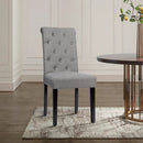 2 Pieces Tufted Dining Chair Set with Adjustable Anti-Slip Foot Pads by DirectDeals