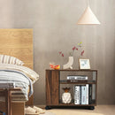 Multifunctional 3-Tier Side Table with Wheels and Large Storage Shelf by LJGDeals