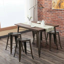 Set of 4 Industrial Metal Counter Stool Dining Chairs with Removable Backrests by LJGDeals