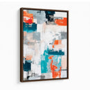 Blue Teal Abstract Canvas Wall Art, Modern Textured Painting Print, Navy Orange White Contemporary Art, Neutral Living Room Decor, Office Art by MyGreatCanvas | Canvas Wall Art Prints | Photo Prints & Wall Decor