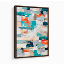 Blue Teal Abstract Canvas Wall Art, Modern Textured Painting Print, Navy Orange White Contemporary Art, Neutral Living Room Decor, Office Art by MyGreatCanvas | Canvas Wall Art Prints | Photo Prints & Wall Decor