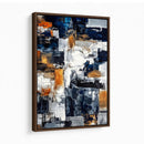 Blue Teal Abstract Canvas Wall Art, Modern Textured Painting Print, Navy Orange White Contemporary Art, Neutral Living Room Decor, Office Art by MyGreatCanvas | Canvas Wall Art Prints | Photo Prints & Wall Decor