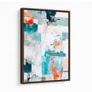 Blue Teal Abstract Canvas Wall Art, Modern Textured Painting Print, Navy Orange White Contemporary Art, Neutral Living Room Decor, Office Art by MyGreatCanvas | Canvas Wall Art Prints | Photo Prints & Wall Decor