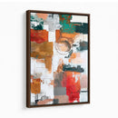 Blue Teal Abstract Canvas Wall Art, Modern Textured Painting Print, Navy Orange White Contemporary Art, Neutral Living Room Decor, Office Art by MyGreatCanvas | Canvas Wall Art Prints | Photo Prints & Wall Decor