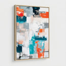 Blue Teal Abstract Canvas Wall Art, Modern Textured Painting Print, Navy Orange White Contemporary Art, Neutral Living Room Decor, Office Art by MyGreatCanvas | Canvas Wall Art Prints | Photo Prints & Wall Decor