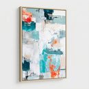 Blue Teal Abstract Canvas Wall Art, Modern Textured Painting Print, Navy Orange White Contemporary Art, Neutral Living Room Decor, Office Art by MyGreatCanvas | Canvas Wall Art Prints | Photo Prints & Wall Decor