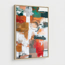 Blue Teal Abstract Canvas Wall Art, Modern Textured Painting Print, Navy Orange White Contemporary Art, Neutral Living Room Decor, Office Art by MyGreatCanvas | Canvas Wall Art Prints | Photo Prints & Wall Decor